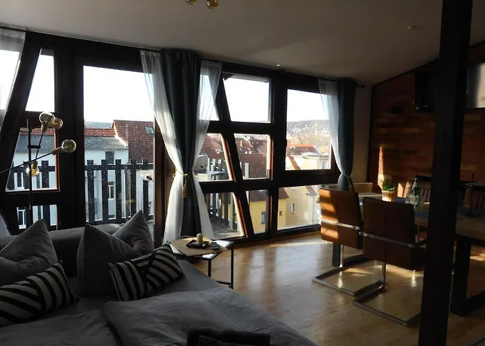 דירה Skyline Of Jena, Luxurioes, Einzigartig, Free Wifi, Parkplatz, Klimatisiert, Zentral יינה